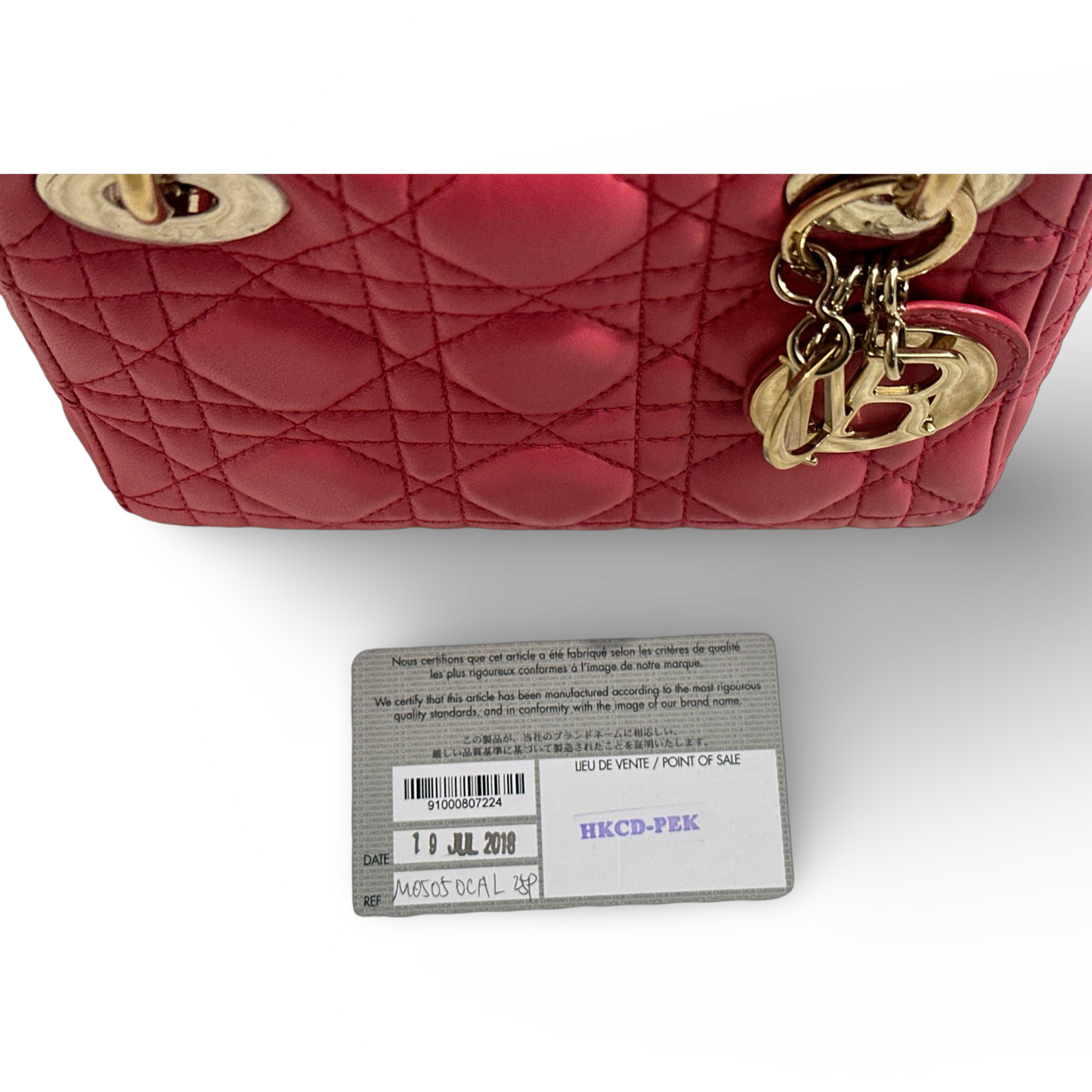 Dior Classic Lambskin Mini Lady Bag - GHW / Pink