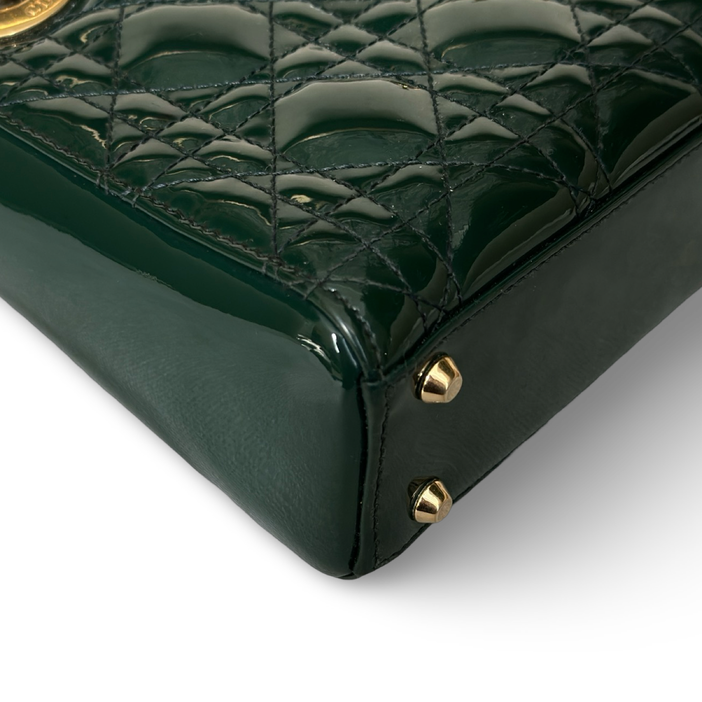 Dior Classic Patent Mini Lady Bag - GHW / Green