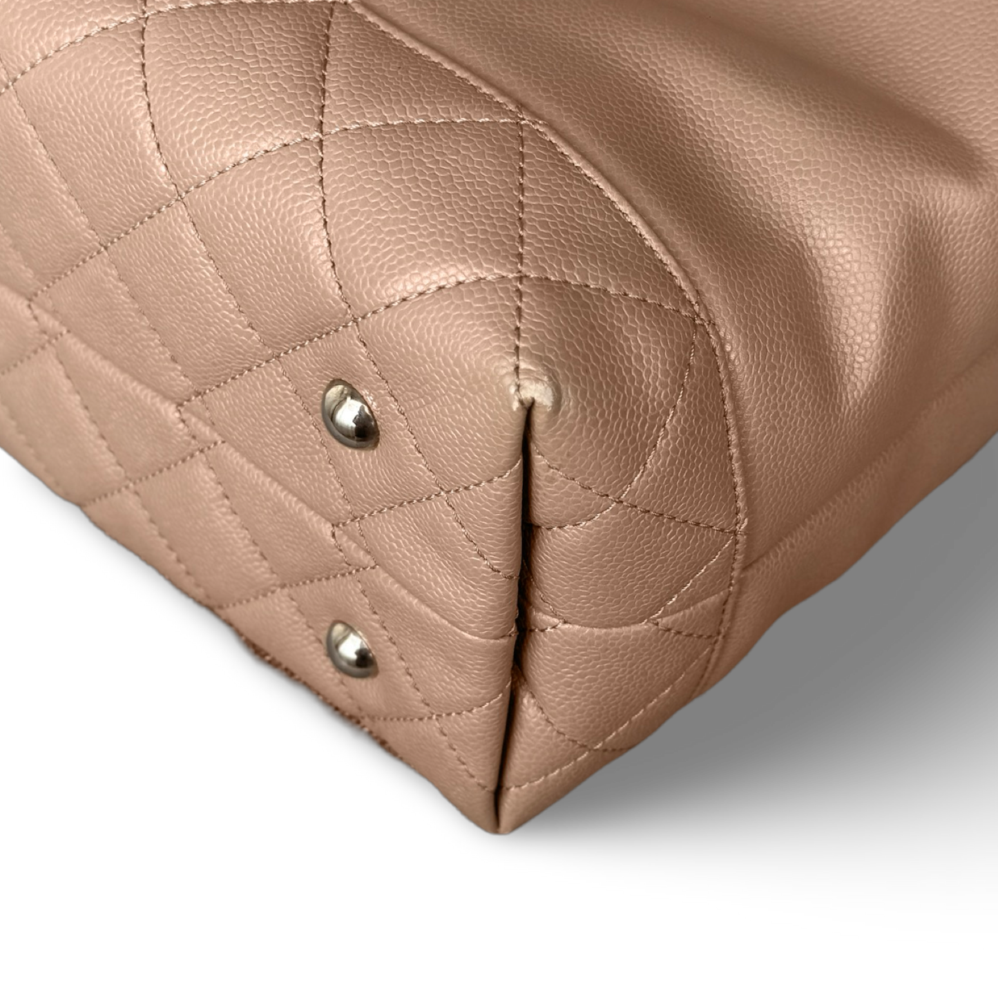 Chanel Classic Caviar Soft CC Top Handle Medium Tote - GHW / Beige