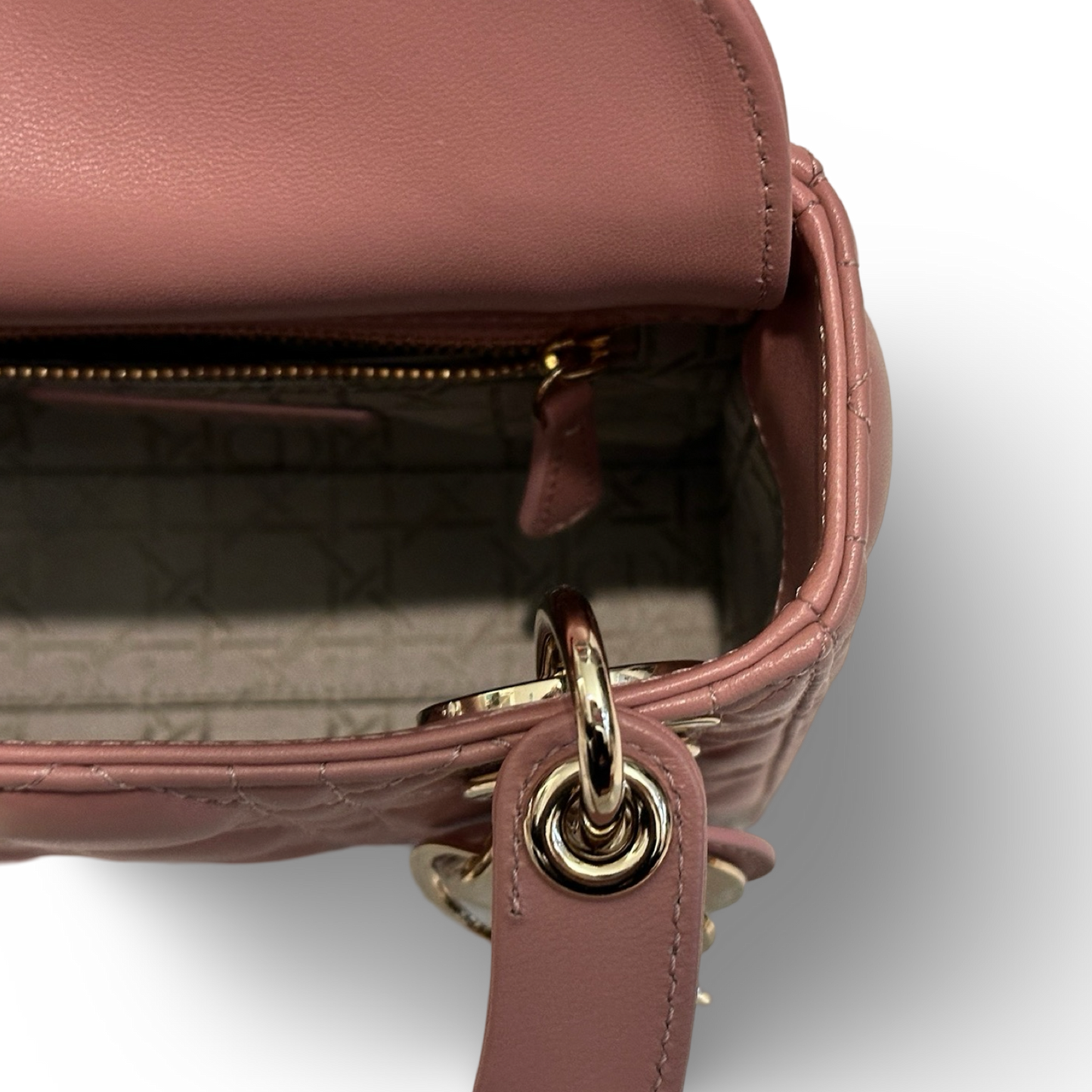 Dior Classic Lambskin Mini Lady Dior Bag - GHW / Blush Pink