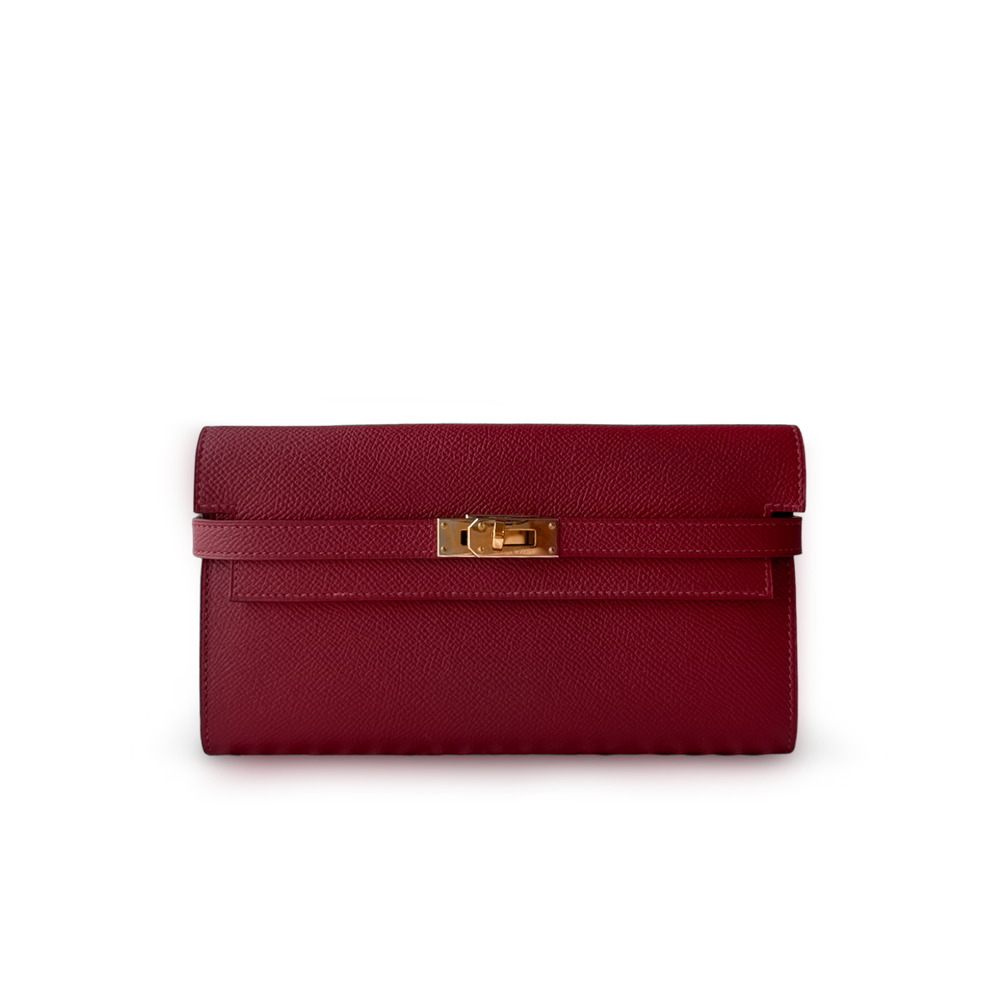 Hermes Kelly Wallet Gold K1 Rouge Grenade