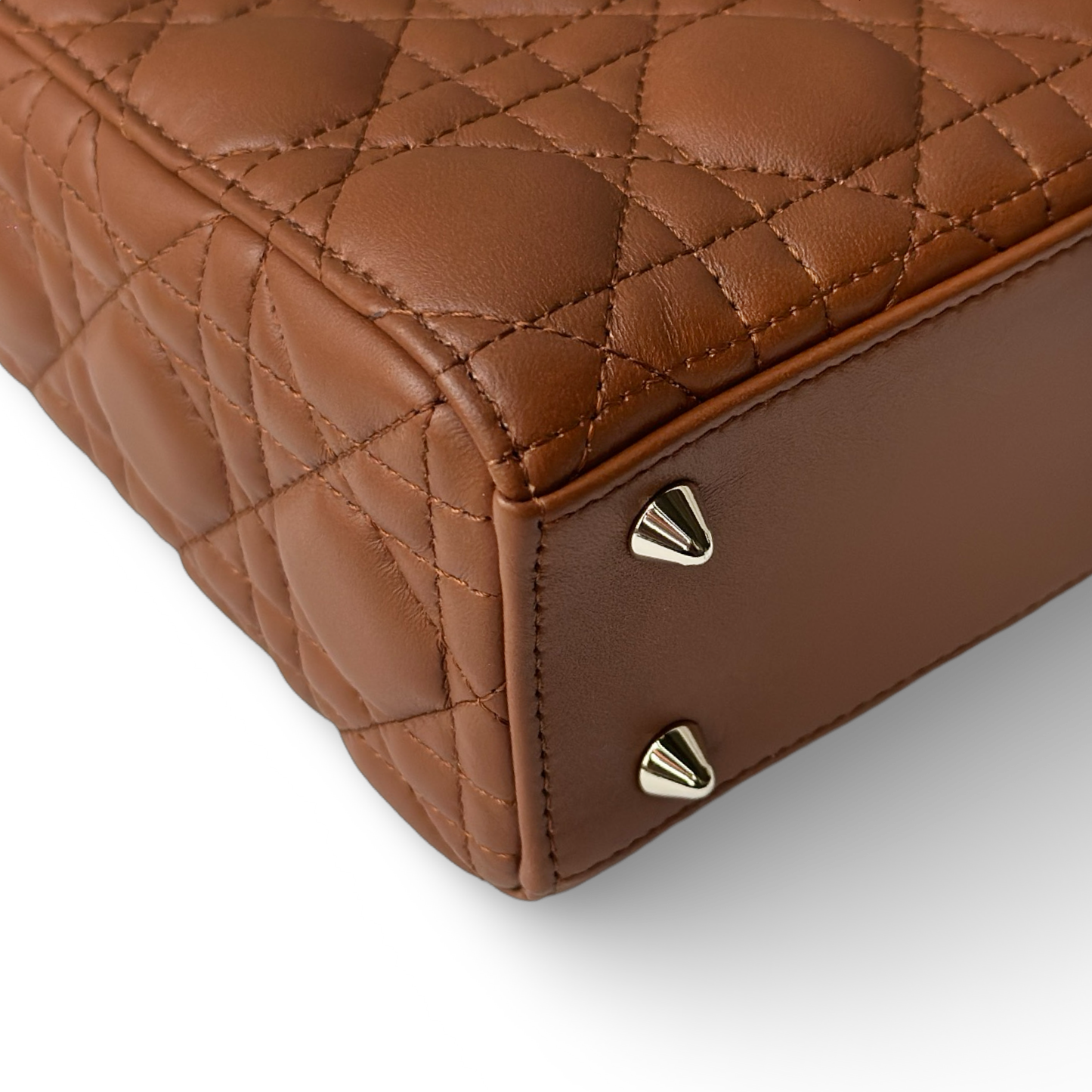 Dior Classic Lambskin Small ABC Dior Lady Bag - GHW / Brown