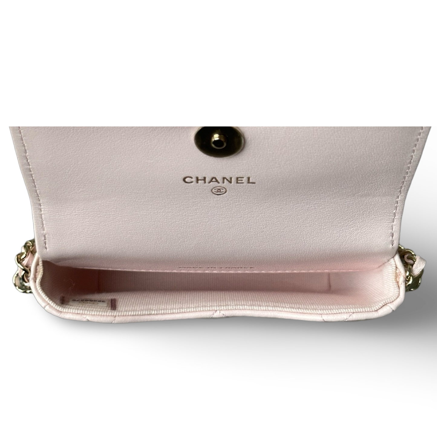 Chanel Quilted Calfskin Mini Chain Around Flap Wallet Bag - Light Pink