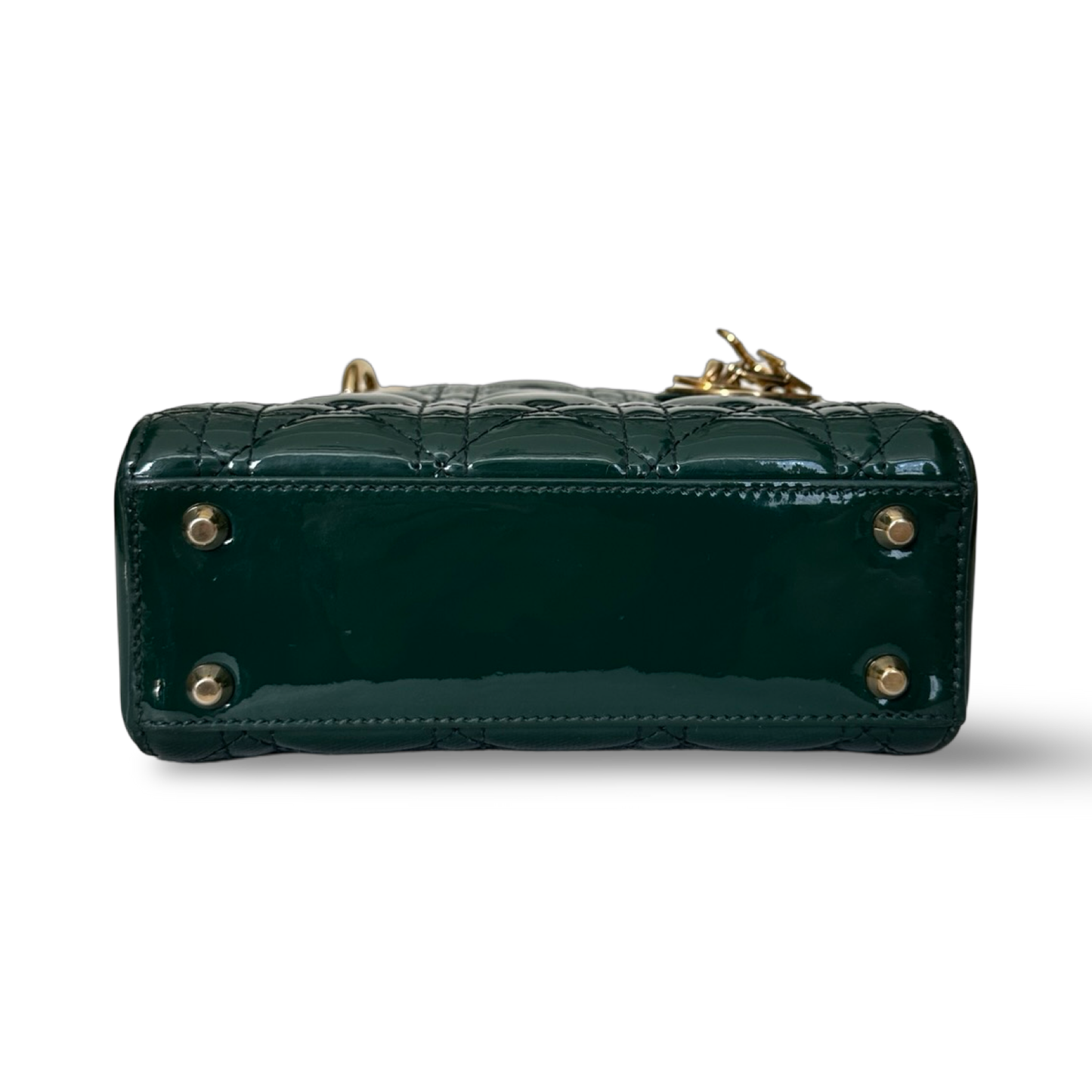 Dior Classic Patent Mini Lady Bag - GHW / Green