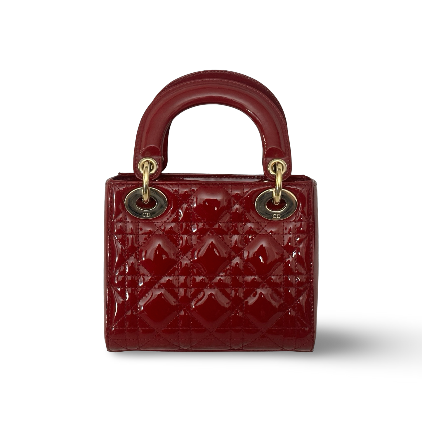 Dior Classic Patent Mini Lady Bag - GHW /  Red