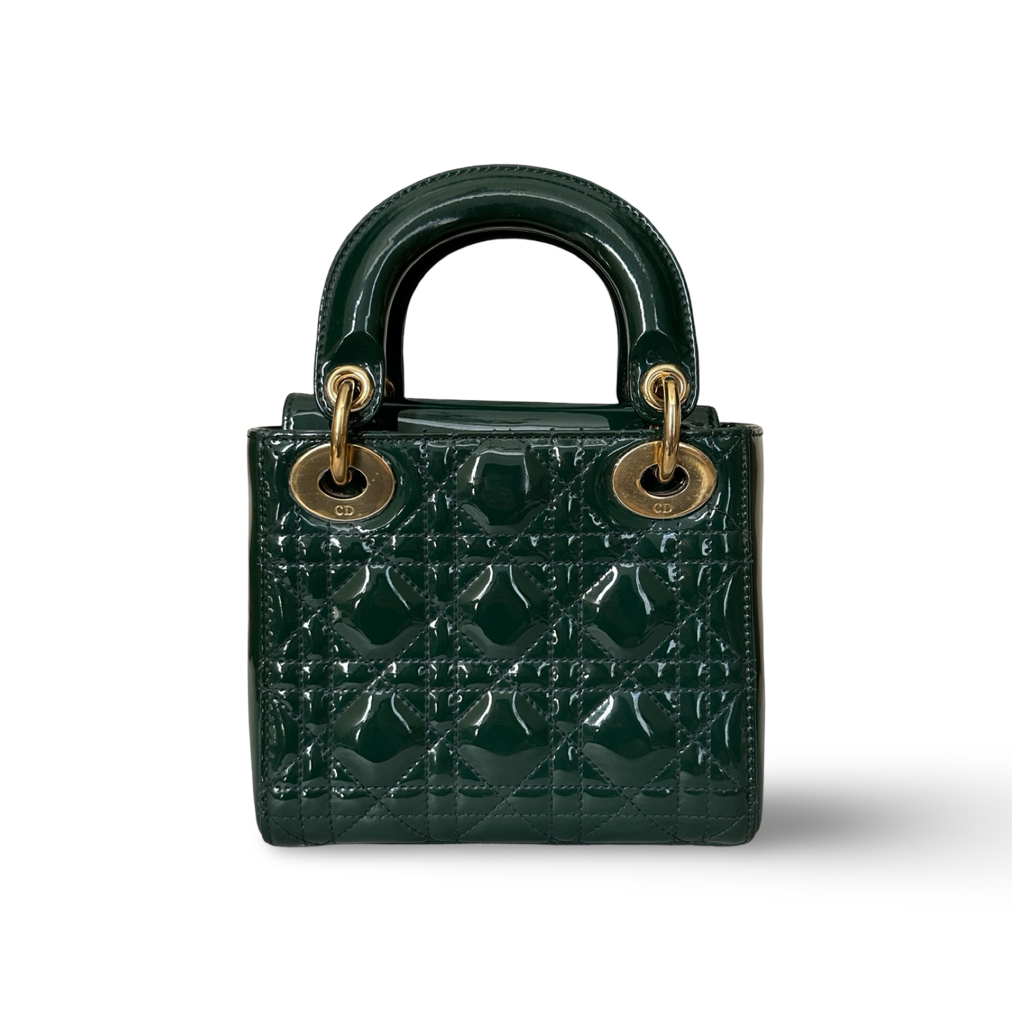Dior Classic Patent Mini Lady Bag - GHW / Green