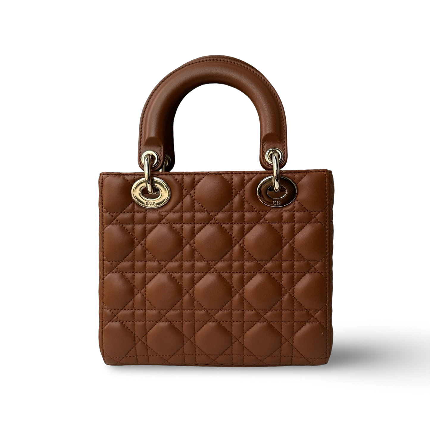 Dior Classic Lambskin Small ABC Dior Lady Bag - GHW / Brown