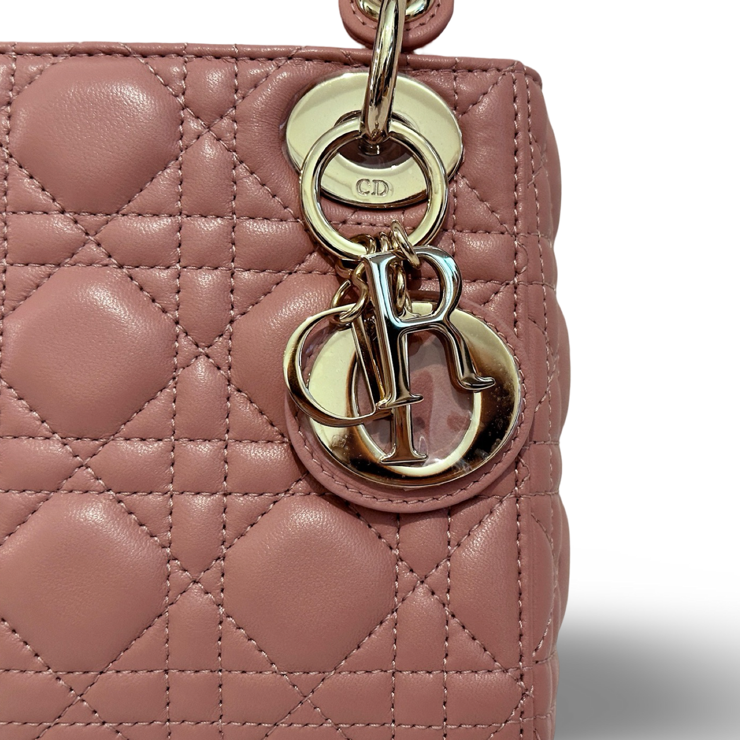 Dior Classic Lambskin Mini Lady Dior Bag - GHW / Blush Pink