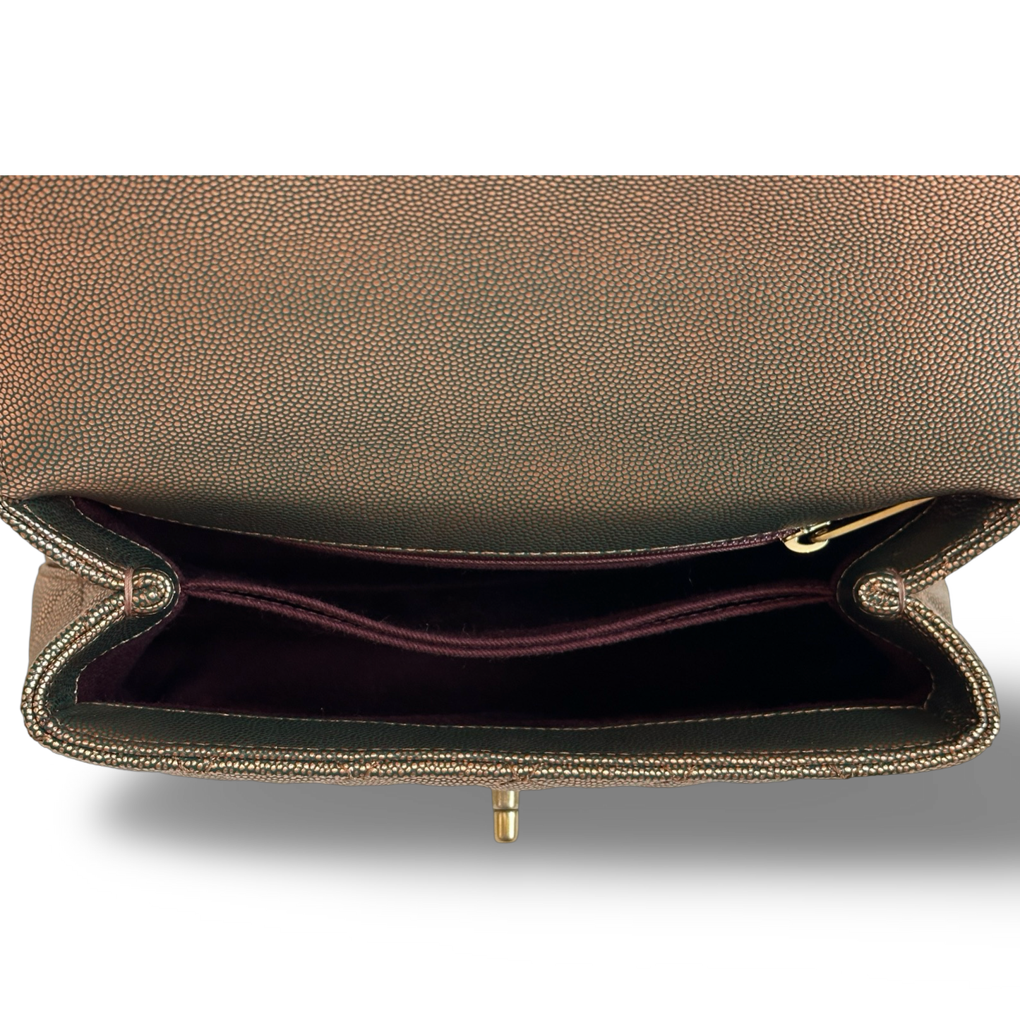 Chanel Caviar Medium Coco Handle Flap Bronze