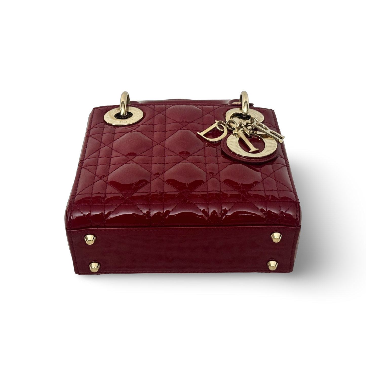 Dior Classic Patent Mini Lady Bag - GHW /  Red