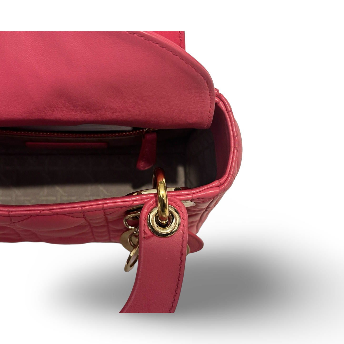 Dior Classic Lambskin Mini Lady Bag - GHW / Pink