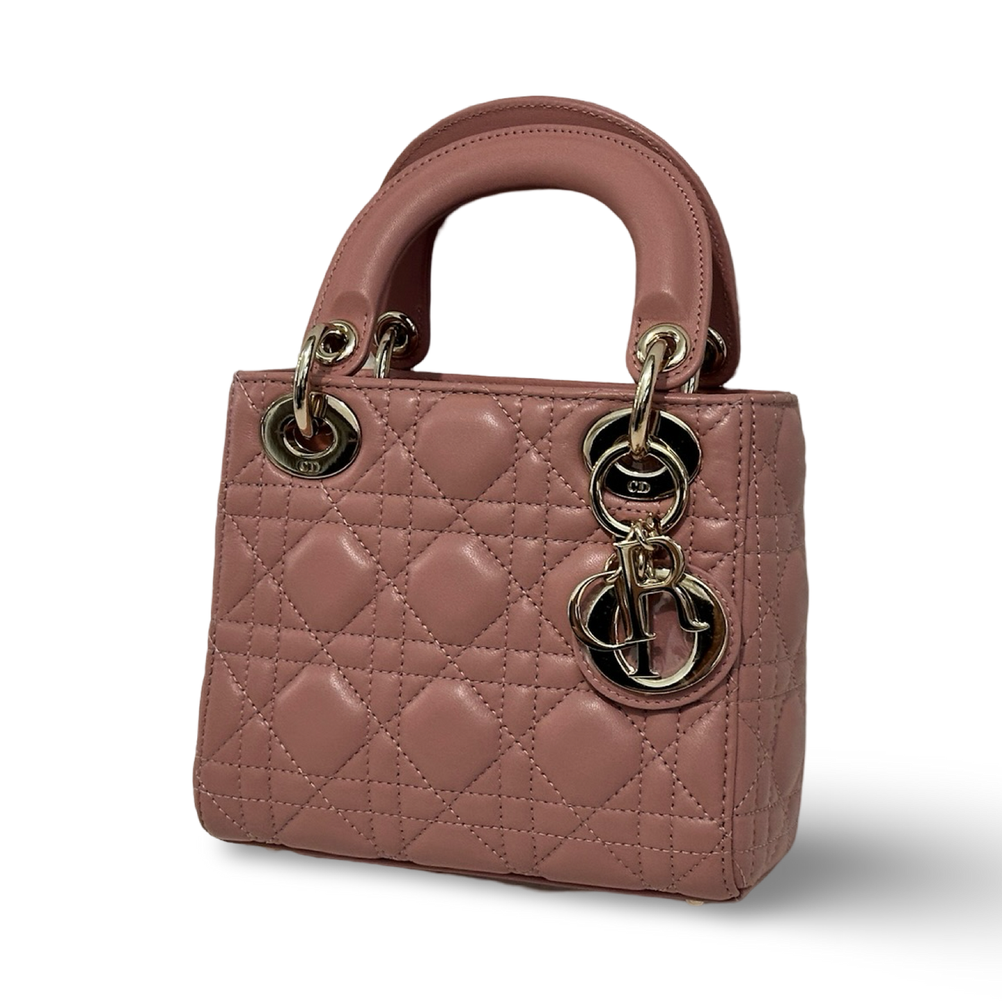 Dior Classic Lambskin Mini Lady Dior Bag - GHW / Blush Pink