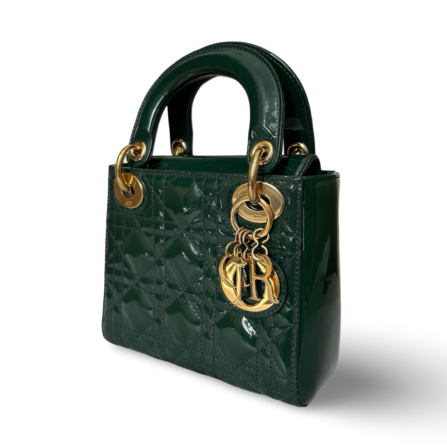 Dior Classic Patent Mini Lady Bag - GHW / Green