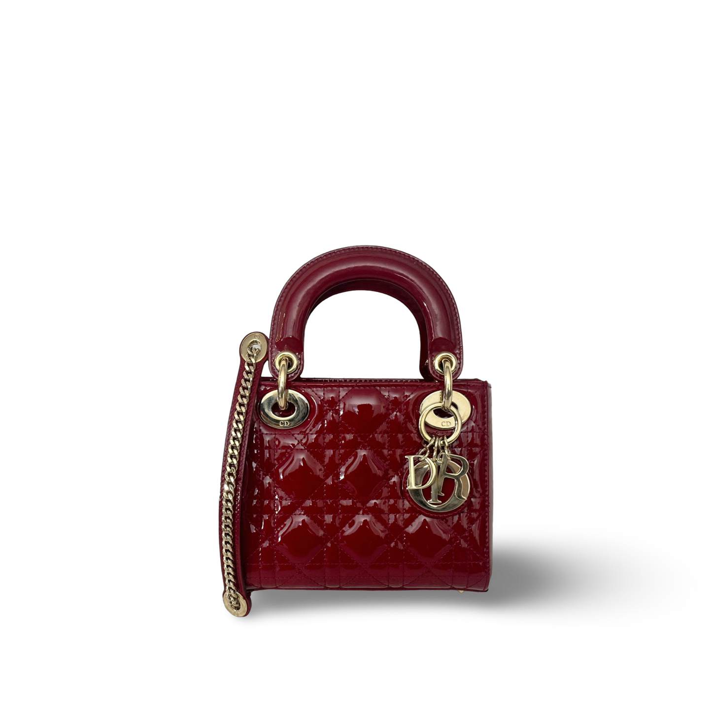 Dior Classic Patent Mini Lady Bag - GHW /  Red