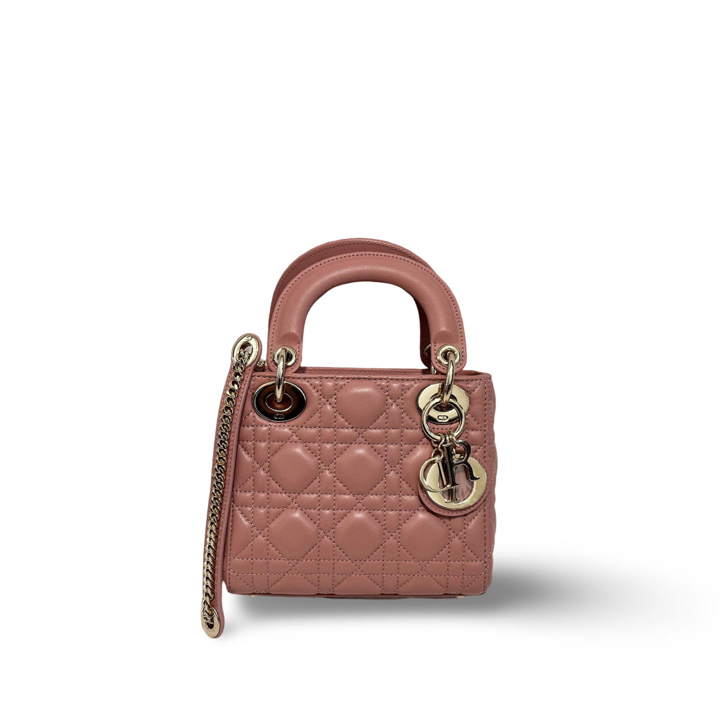 Dior Classic Lambskin Mini Lady Dior Bag - GHW / Blush Pink
