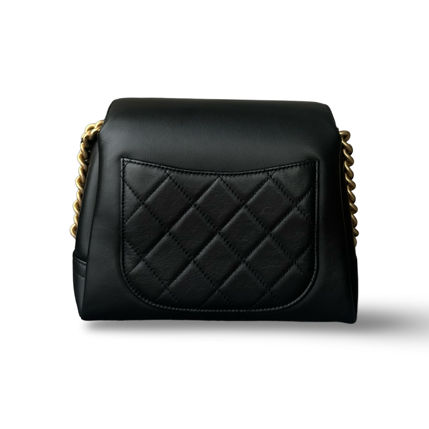 Chanel Quilted Calfskin Medium Side Chain Compartment Flap Bag - GHW / Black