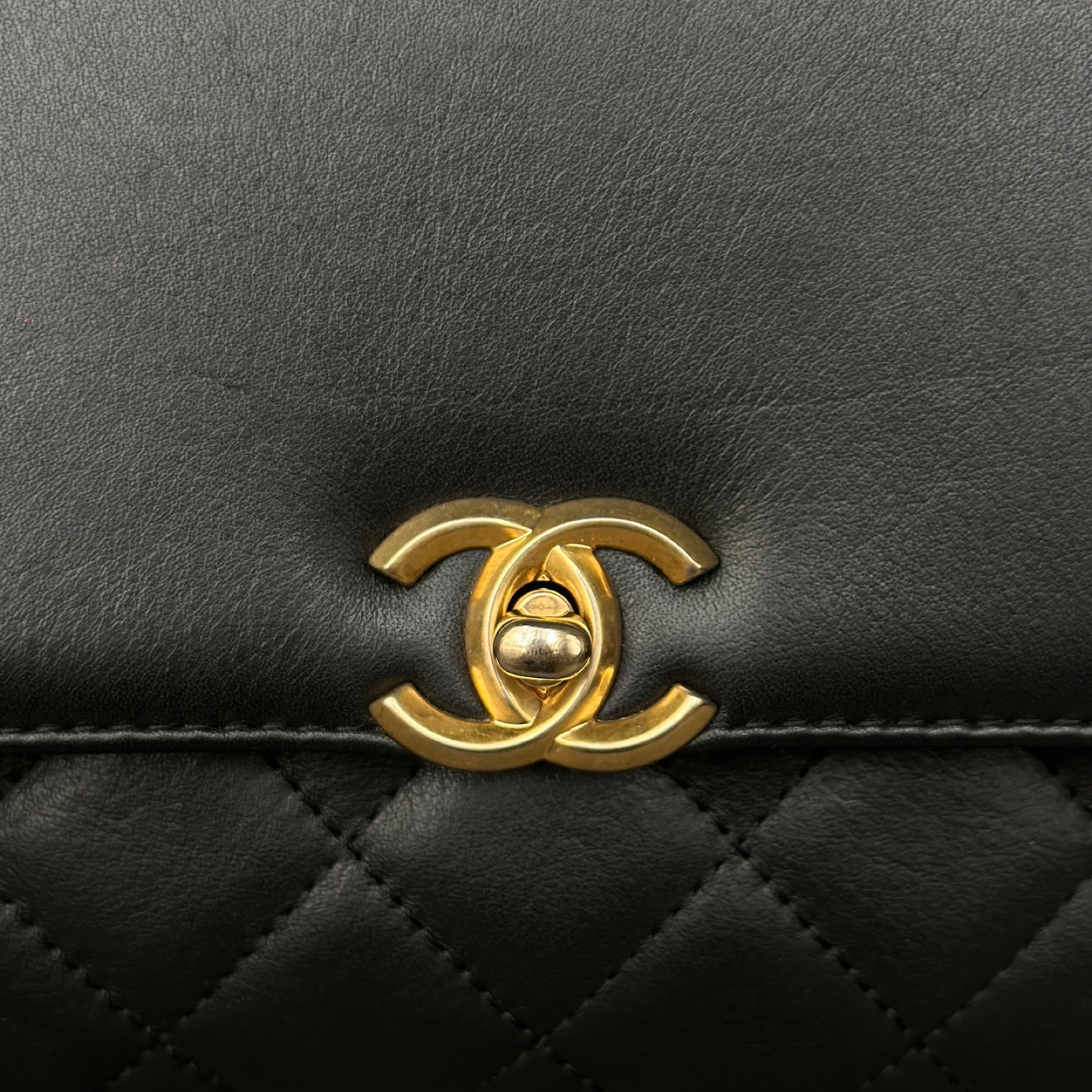 Chanel Quilted Calfskin Medium Side Chain Compartment Flap Bag - GHW / Black