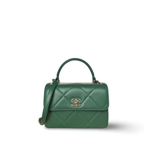 Chanel Classic Lambskin Small Trendy CC Bag - GHW / Green