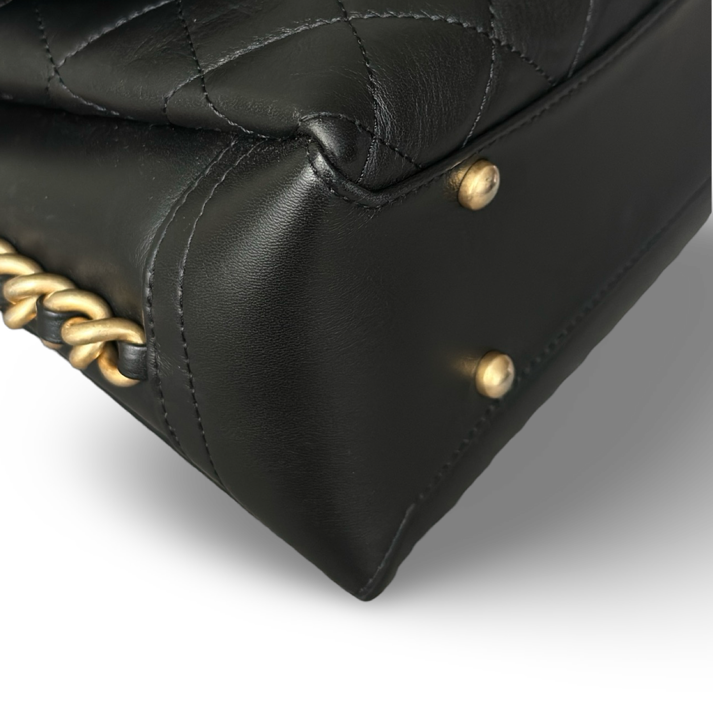 Chanel Quilted Calfskin Medium Side Chain Compartment Flap Bag - GHW / Black
