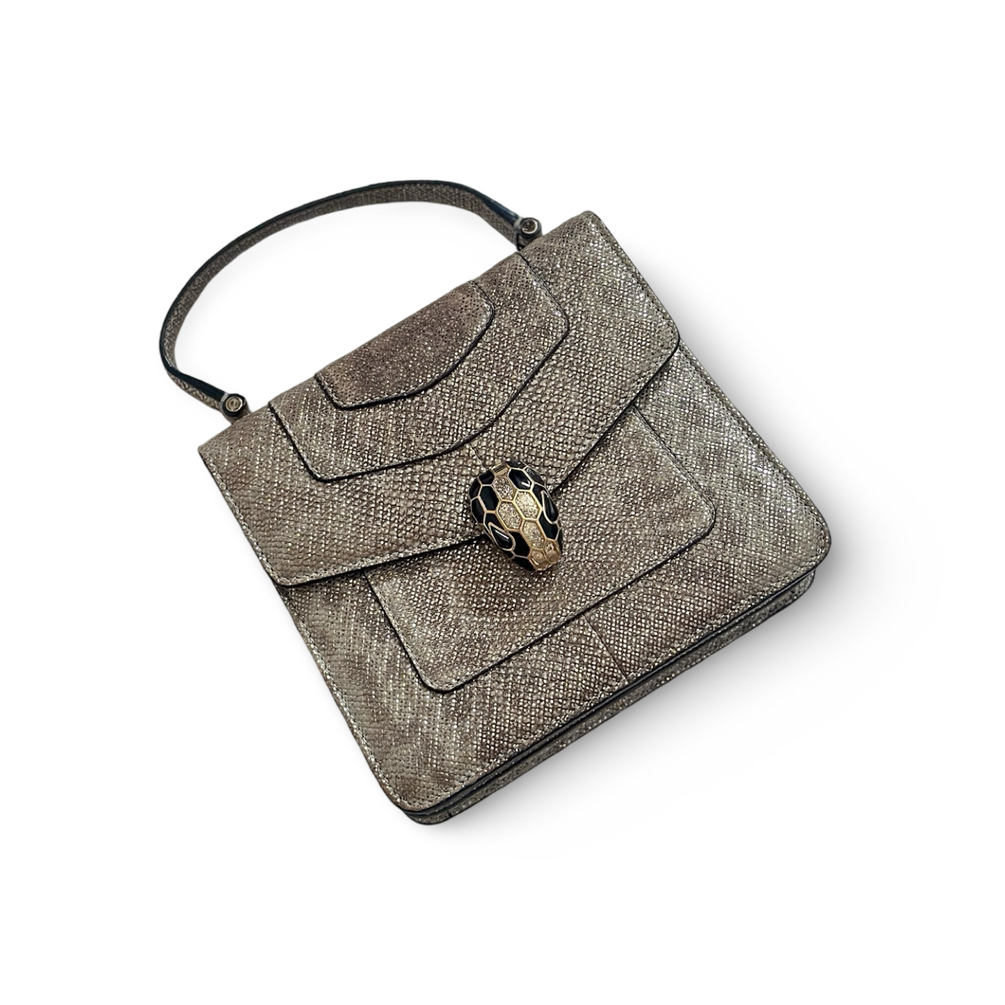 Bvlgari Snake Skin Serpenti Forever Top Handle Bag - GHW / Brown