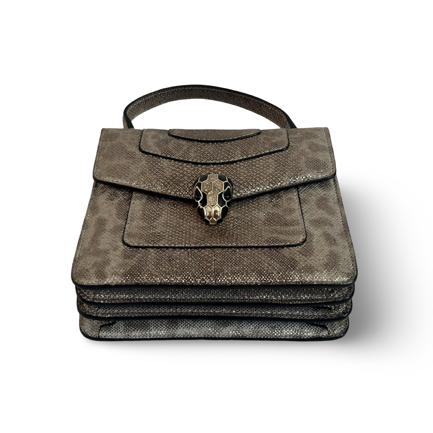 Bvlgari Snake Skin Serpenti Forever Top Handle Bag - GHW / Brown