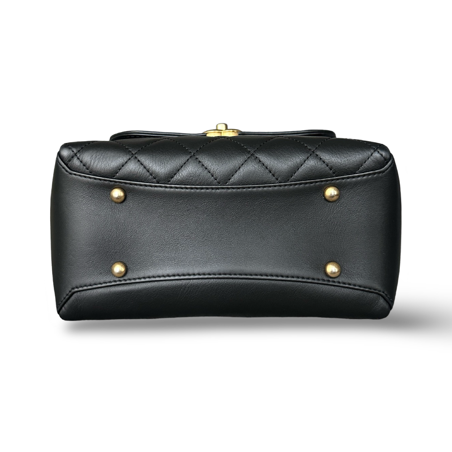Chanel Quilted Calfskin Medium Side Chain Compartment Flap Bag - GHW / Black