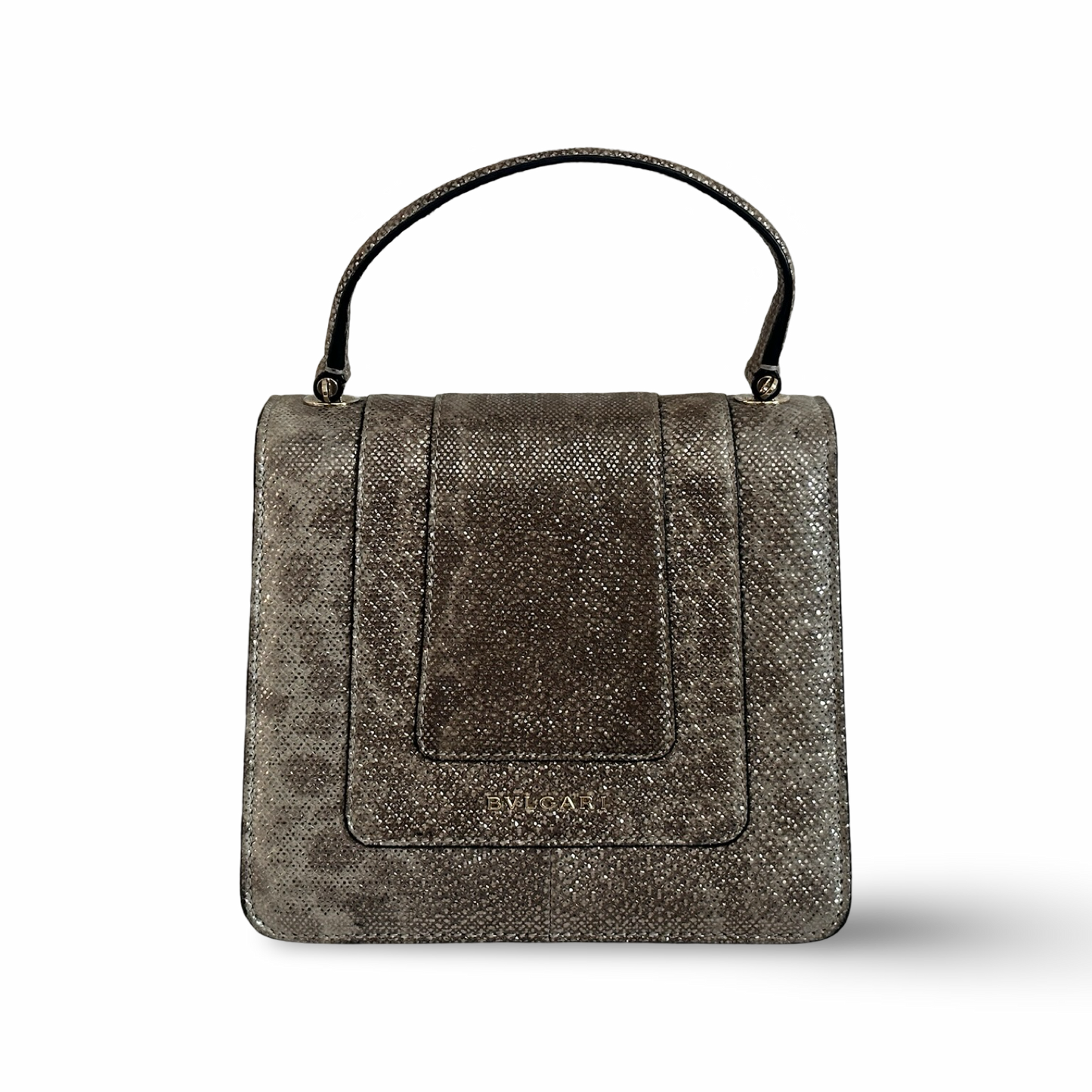 Bvlgari Snake Skin Serpenti Forever Top Handle Bag - GHW / Brown
