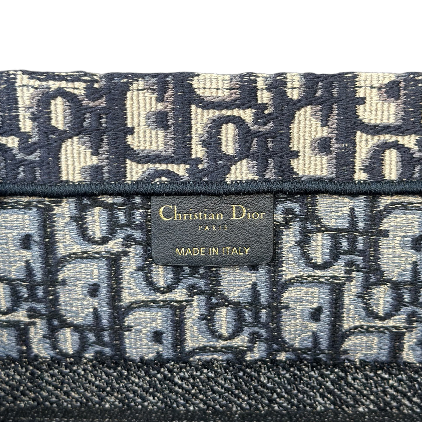 Dior Canvas Medium Stripe Tote Bag - Navy