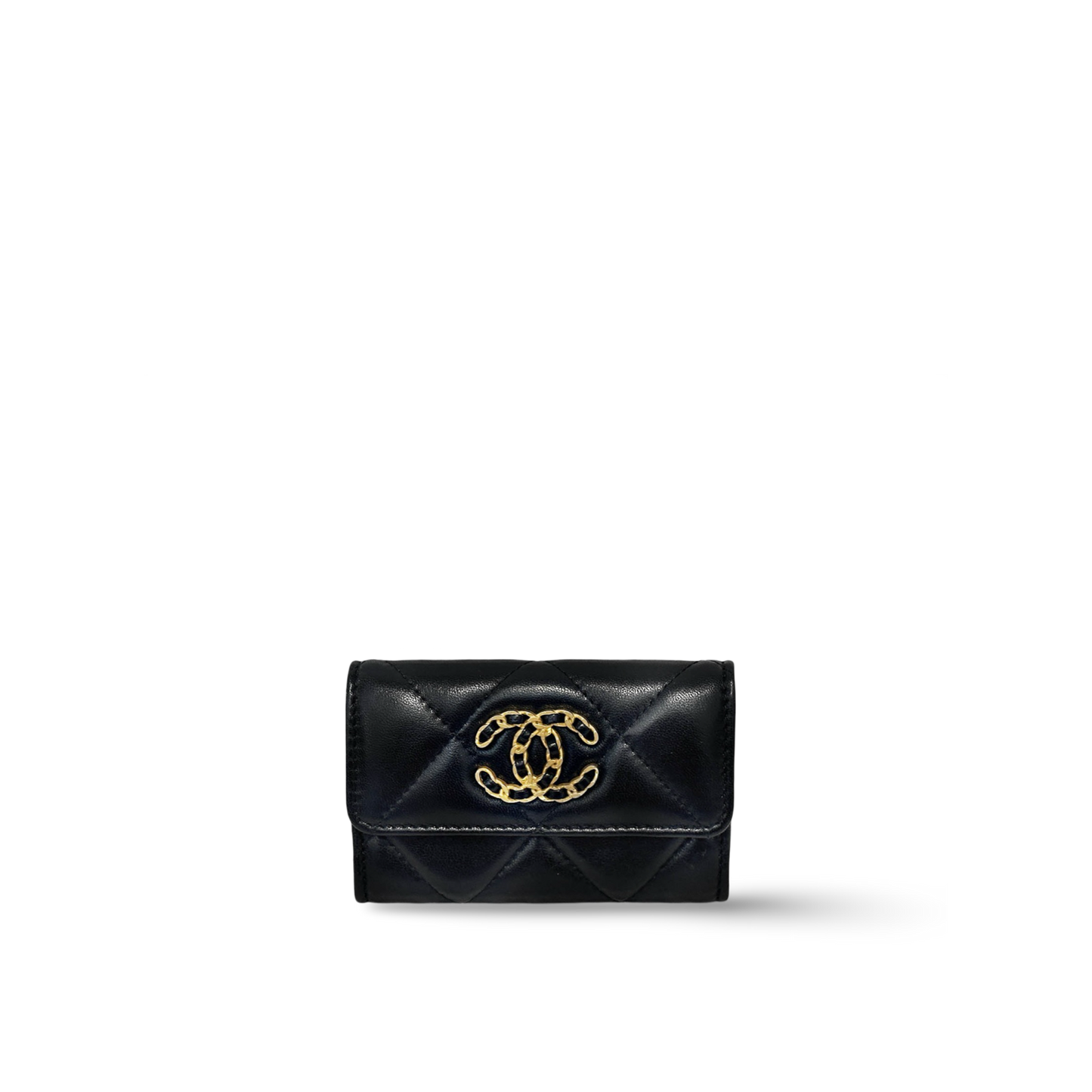 Chanel 19 Flap Card Holder Black