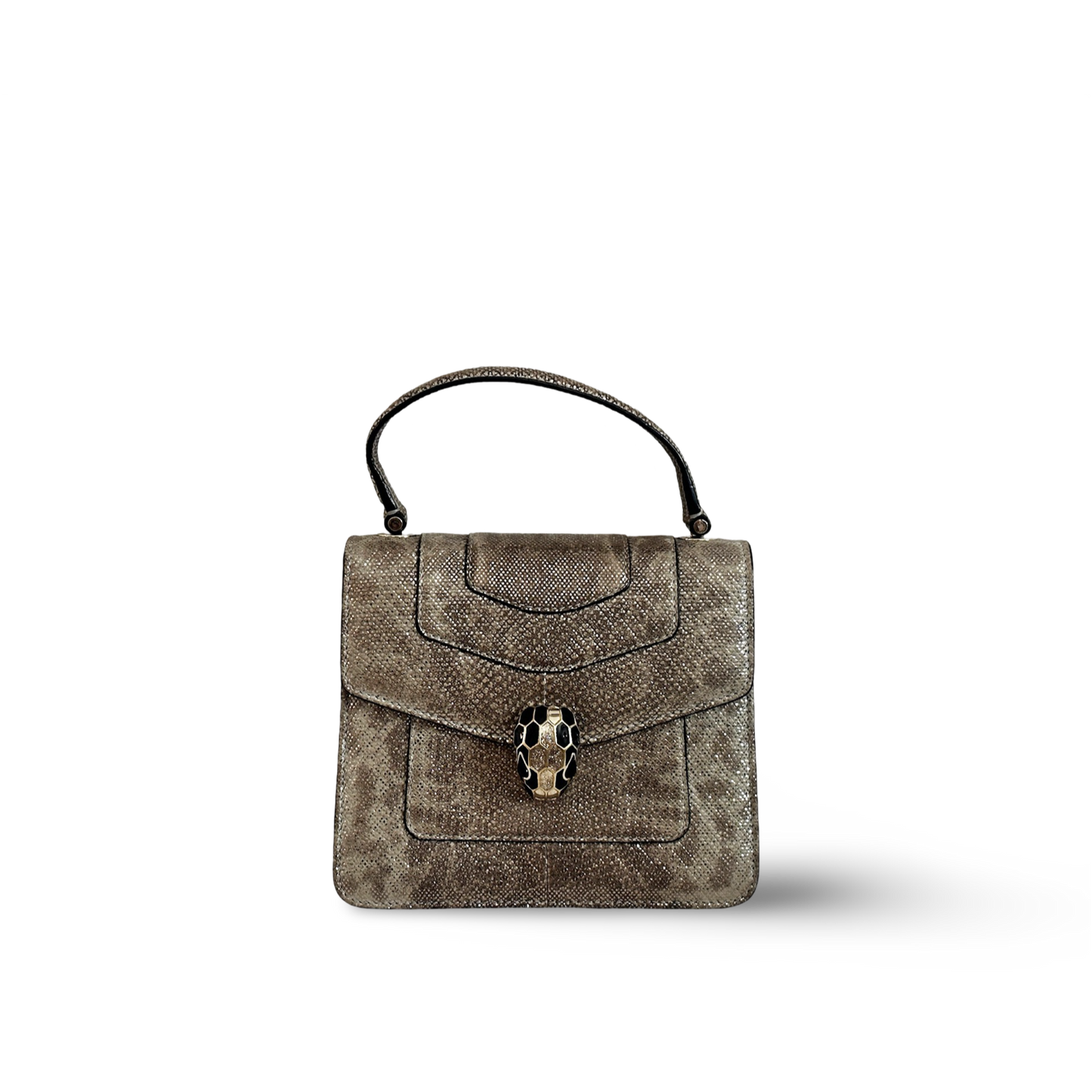 Bvlgari Snake Skin Serpenti Forever Top Handle Bag - GHW / Brown