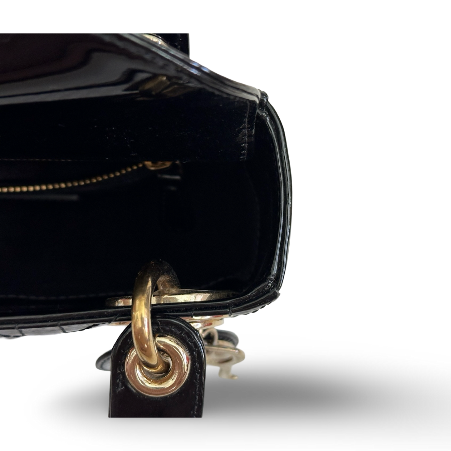 Dior Classic Patent Mini Lady Bag - GHW / Black