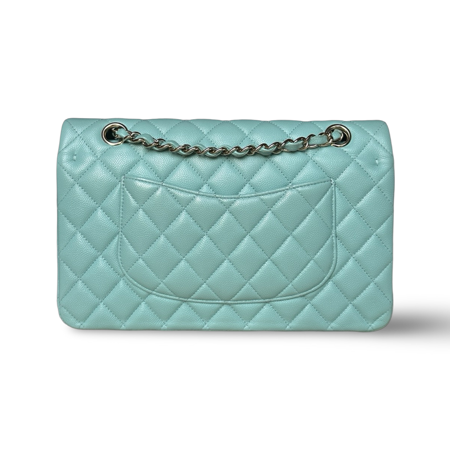 Chanel Classic Caviar Medium Double Flap - GHW / Morandi Blue