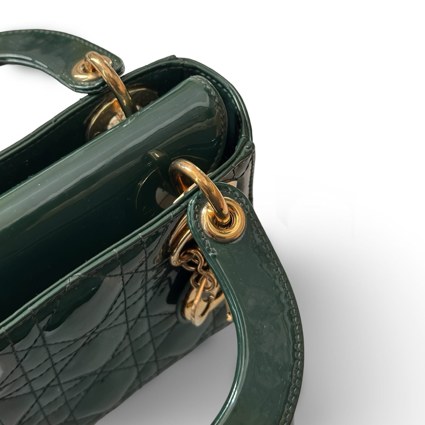 Dior Classic Patent Mini Lady Bag - GHW / Green