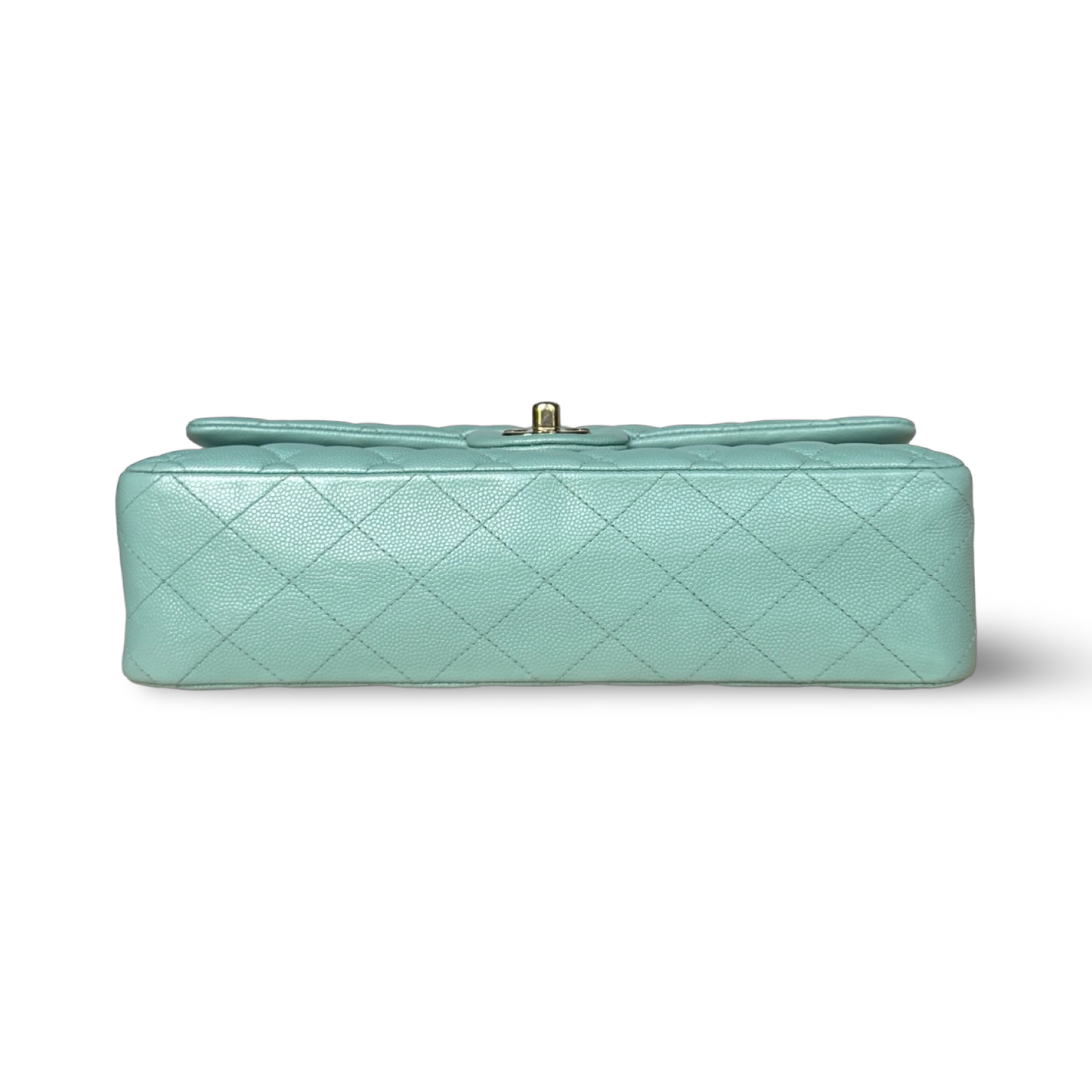 Chanel Classic Caviar Medium Double Flap - GHW / Morandi Blue