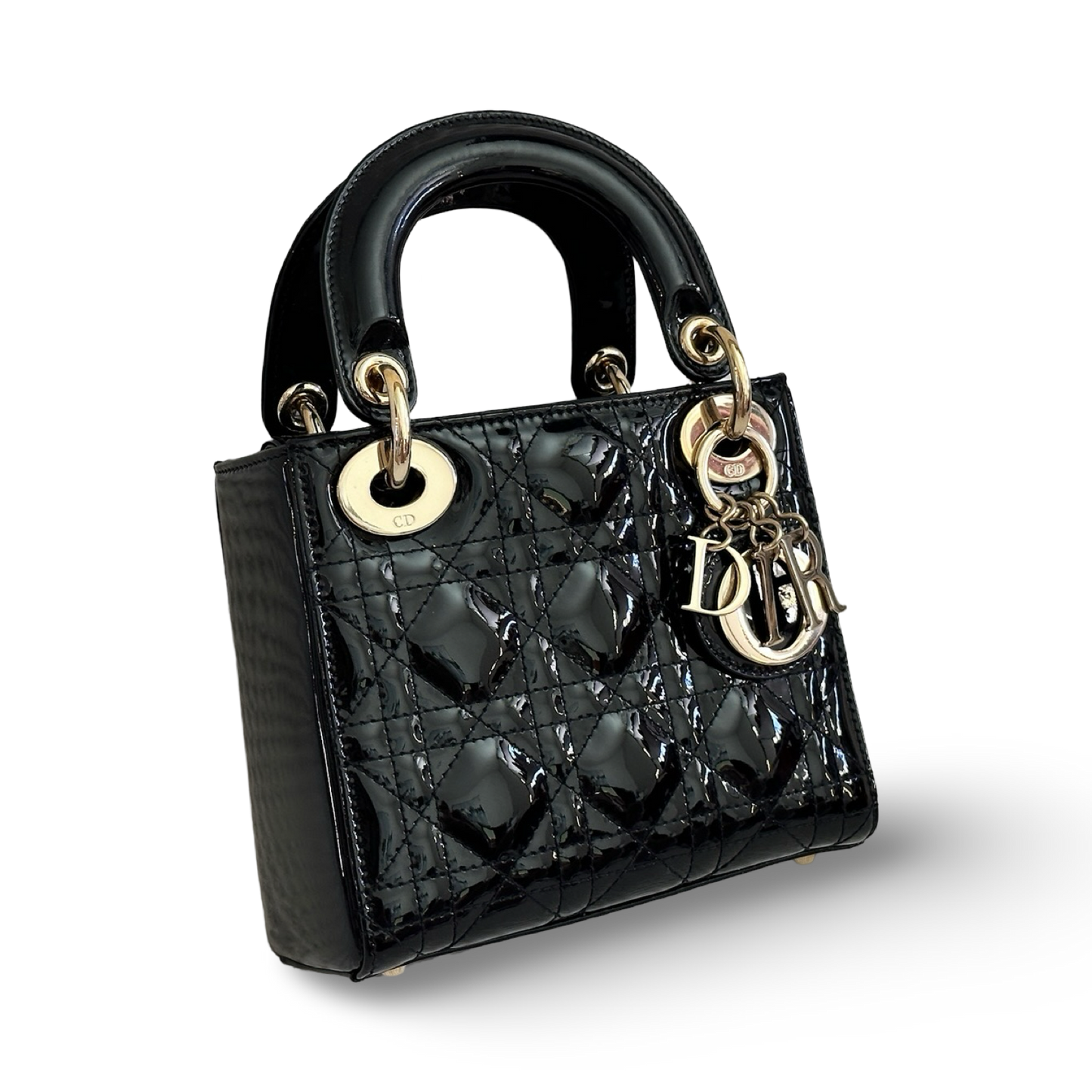 Dior Classic Patent Mini Lady Bag - GHW / Black
