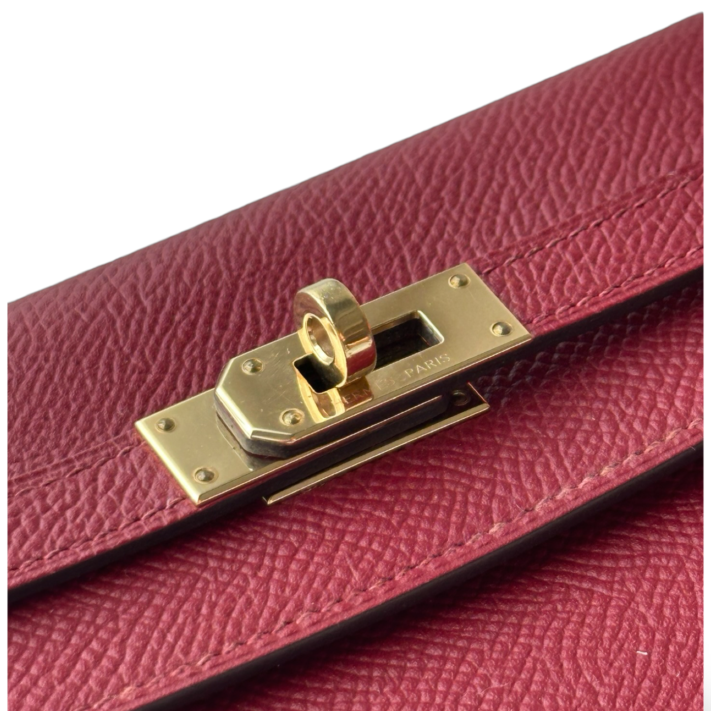 Hermes Kelly Wallet Gold K1 Rouge Grenade