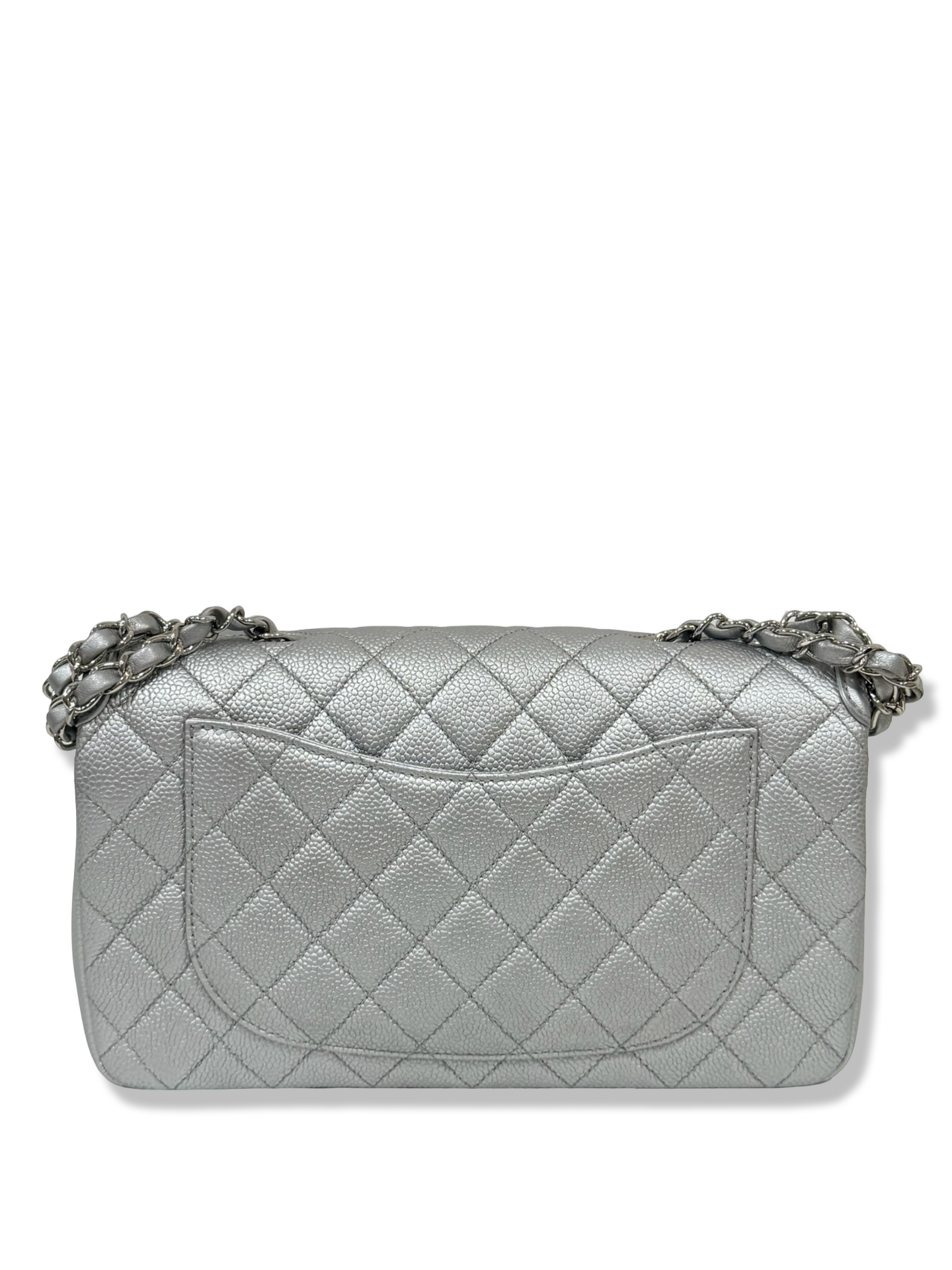 Chanel Quilted Caviar Medium CC Filigree Single Flap - SHW / Sliver