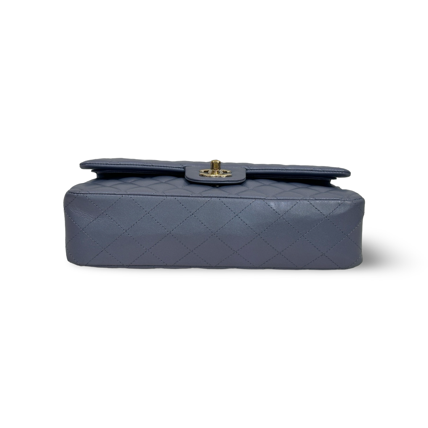 Chanel Classic Lambskin Medium Double Flap Sliver Ash Blue