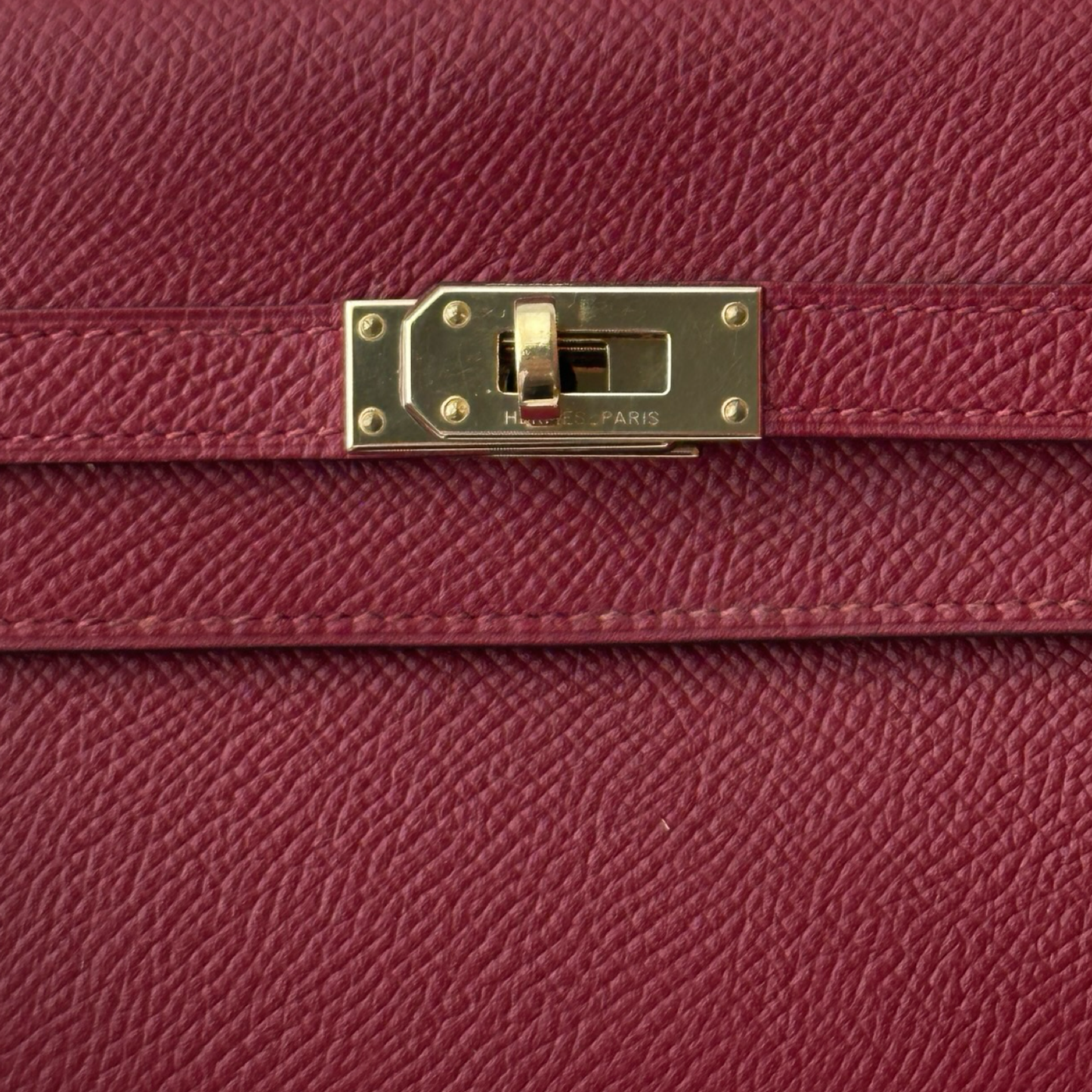 Hermes Kelly Wallet Gold K1 Rouge Grenade