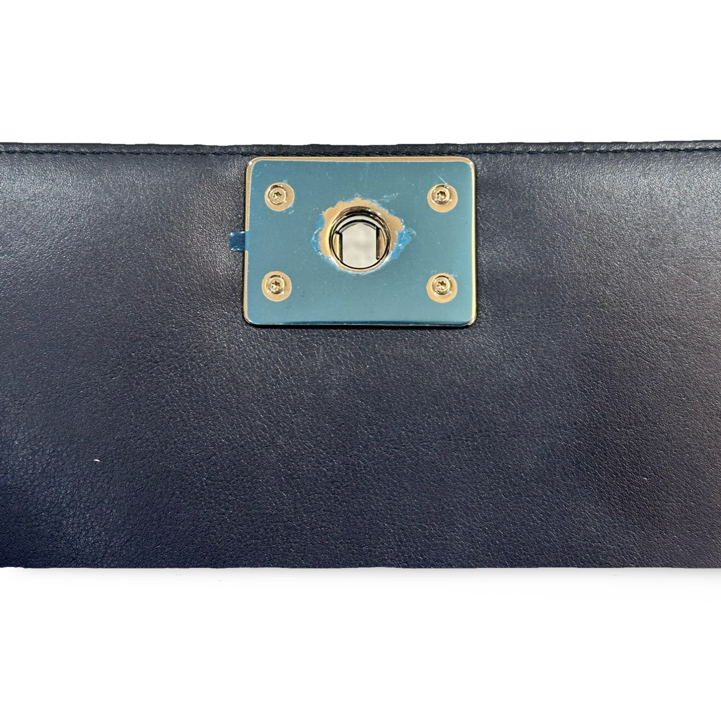Chanel Classic Patent New Medium Boy Bag Navy