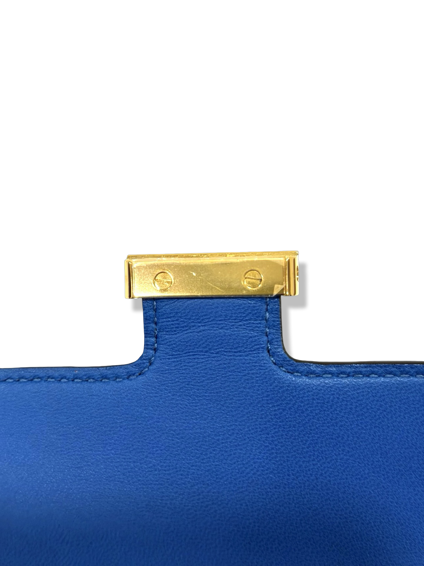 Hermes Box Compact Constance Short Wallet  - GHW / Blue