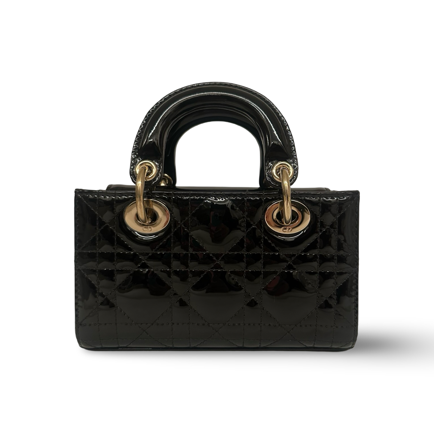Dior Classic Patent Mini D-Joy Lady Bag - GHW / Black