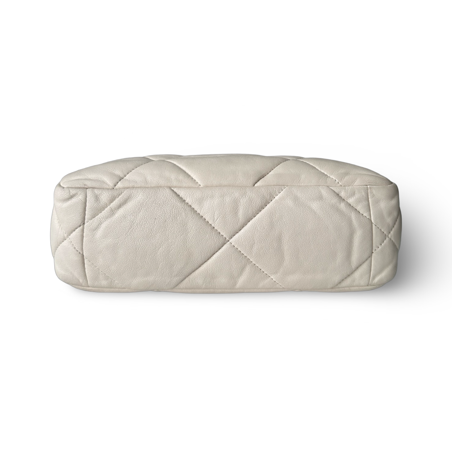 Chanel Goatskin Quilted Medium 19 Flap Bag - GHW / Beige