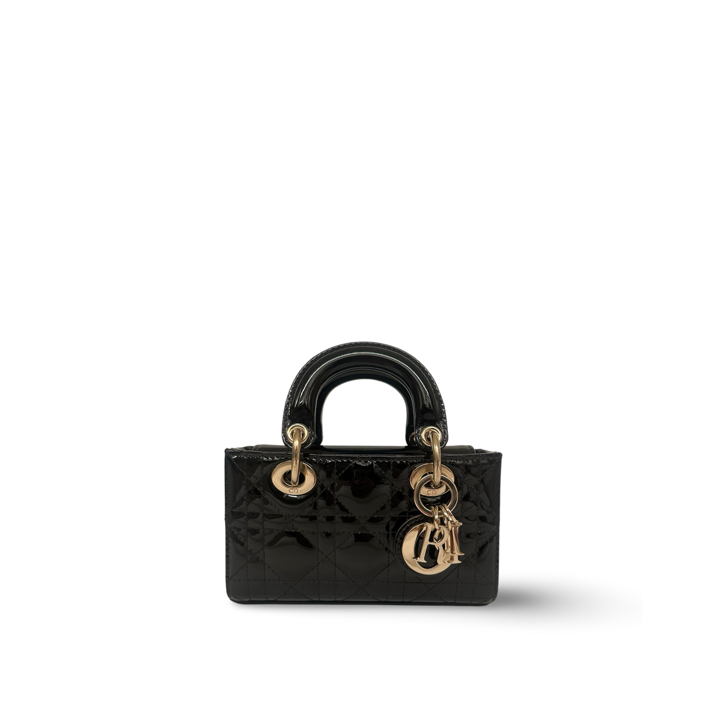 Dior Classic Patent Mini D-Joy Lady Bag - GHW / Black