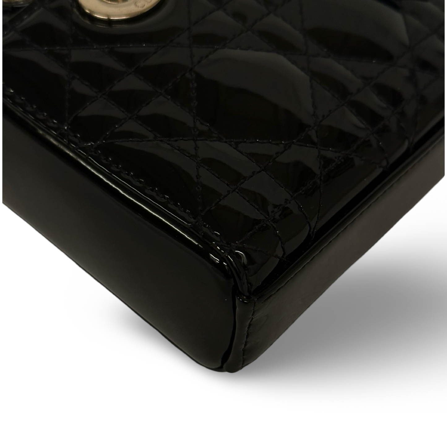 Dior Classic Patent Mini D-Joy Lady Bag - GHW / Black