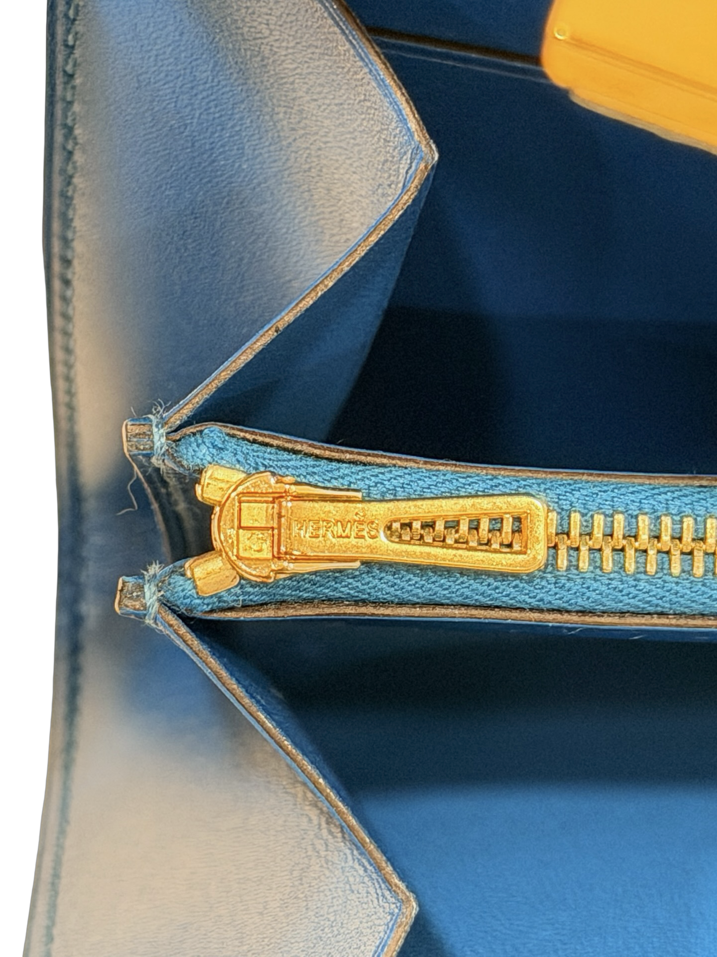 Hermes Box Compact Constance Short Wallet  - GHW / Blue