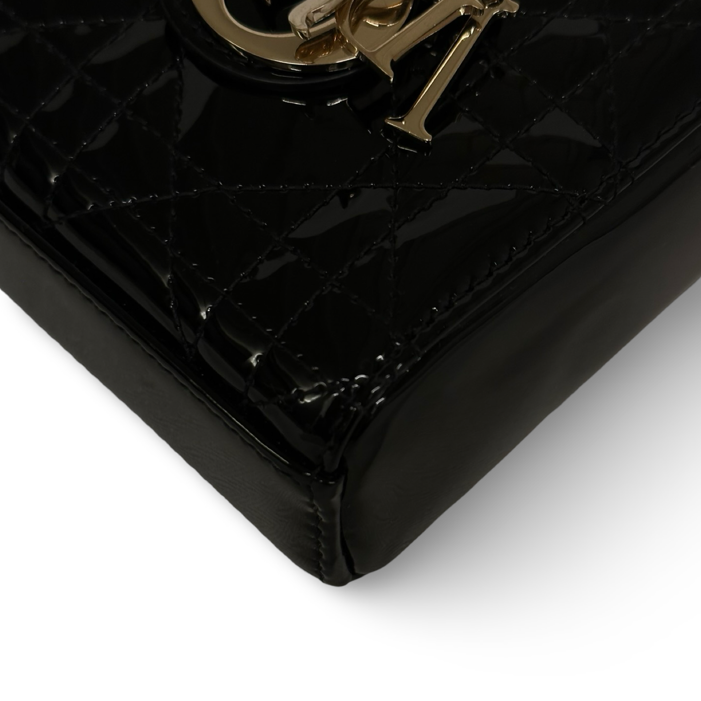 Dior Classic Patent Mini D-Joy Lady Bag - GHW / Black