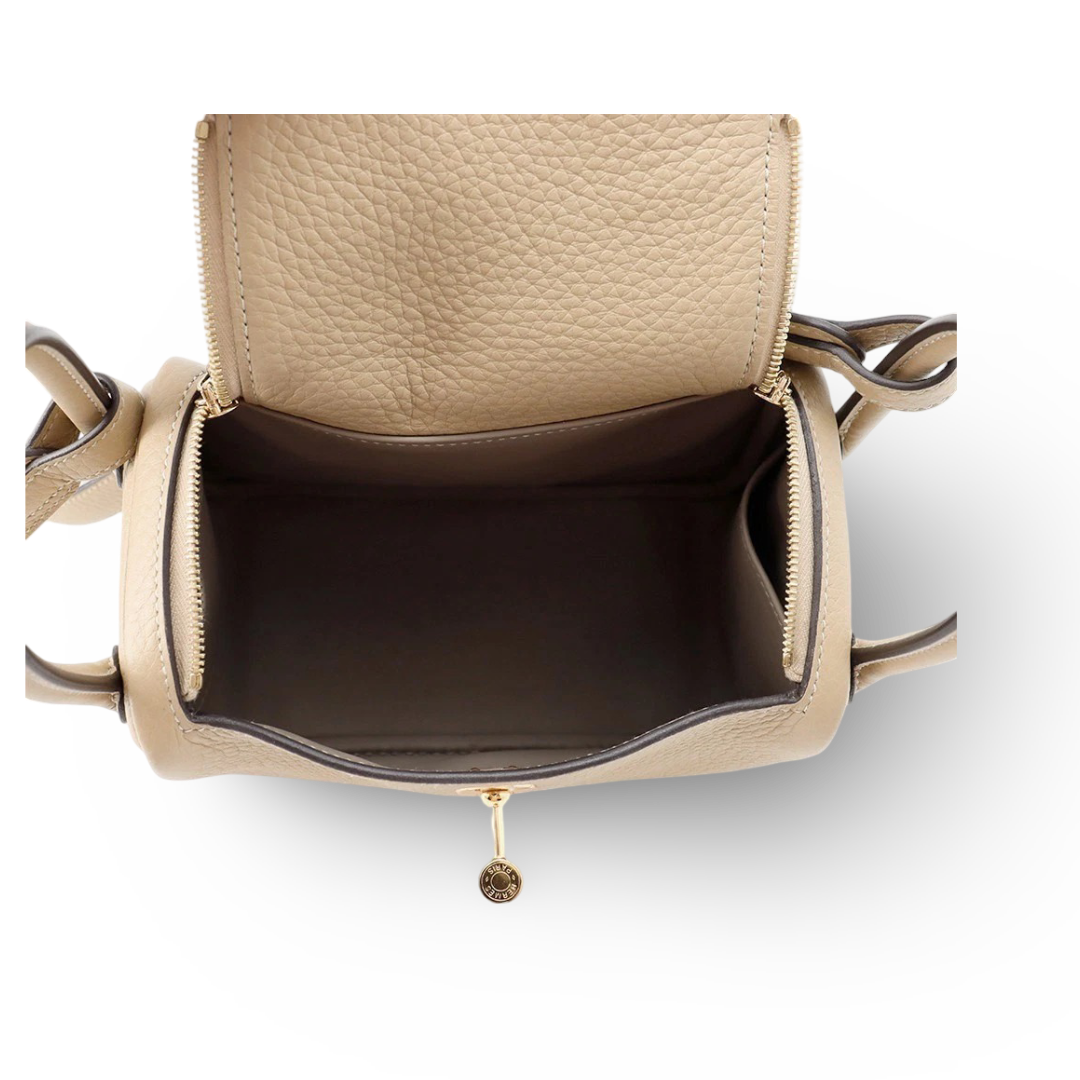 Hermes Clemerce Mini Lindy II Bag- GHW / Gris Trench