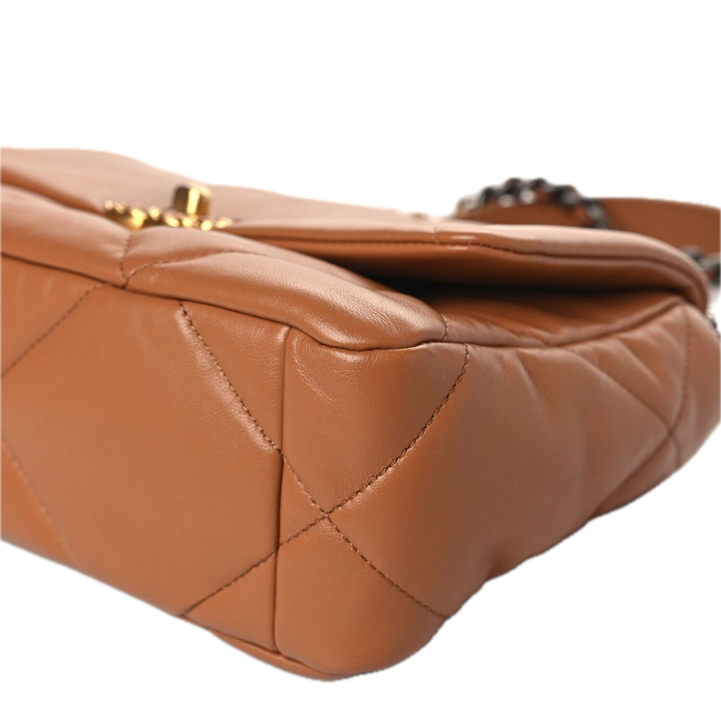 Chanel Quilted Lambskin Small 19 Bag - GHW / Caramel