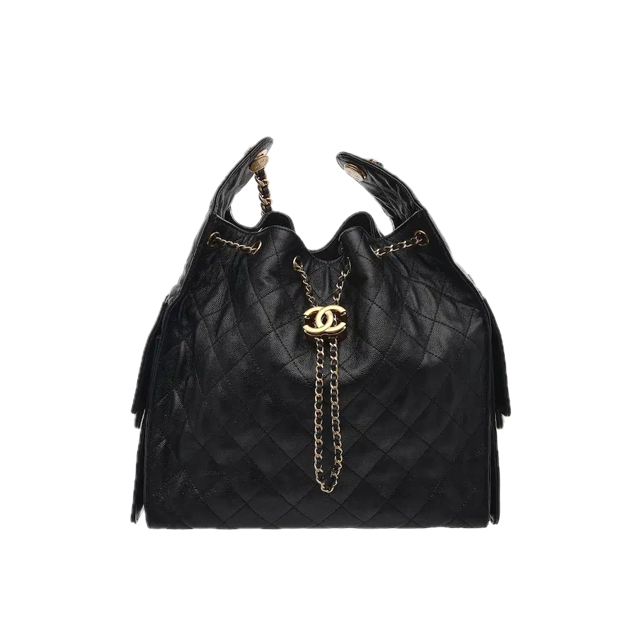Chanel Quilted Caviar Medium 25Bag - GHW/ Black